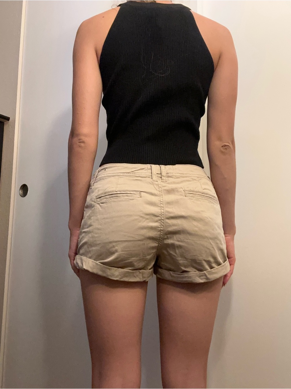 Abercrombie & Fitch Khaki Roll-Cuff Chino Shorts
